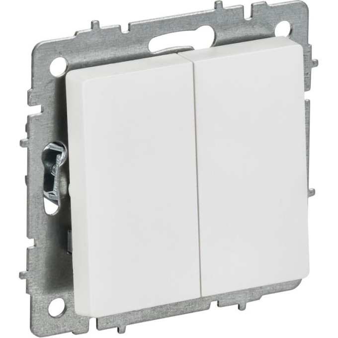Выключатель 2-клавишный IEK СП BRITE BR-V20-0-10-K91 ВС10-2-0-БрАБ 10А механизм арктич. белый
