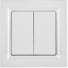Выключатель 2-клавишный проходной IEK BRITE 10А ВС10-2-6-БрБ белый - BR-V22-0-10-K01